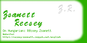 zsanett recsey business card