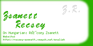 zsanett recsey business card